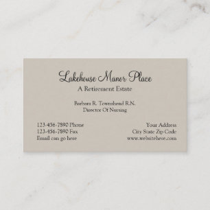Retirement Home Business Card