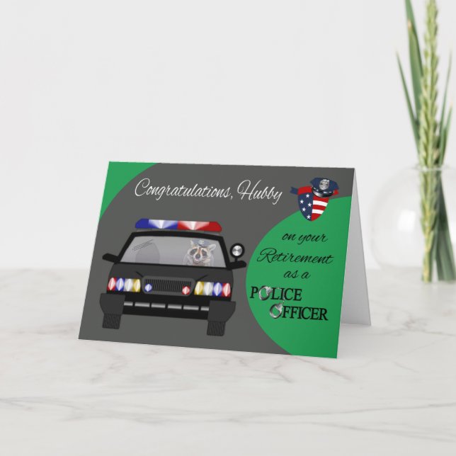 Retirement, Husband, Police Greeting Card (Front)