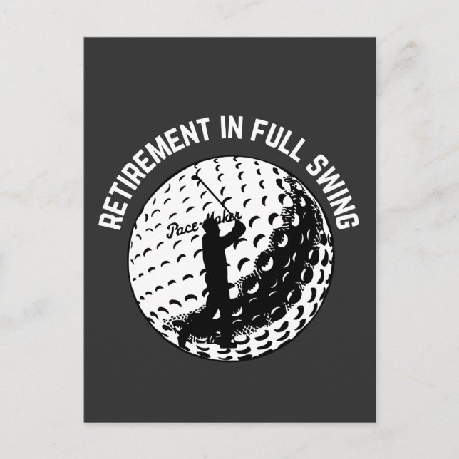 Retirement in Full Swing Funny Humour T-Shirt Keyc Postcard (Front)