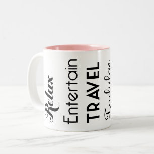 Retirement Inspiration Words Pink Two-Tone Coffee Mug