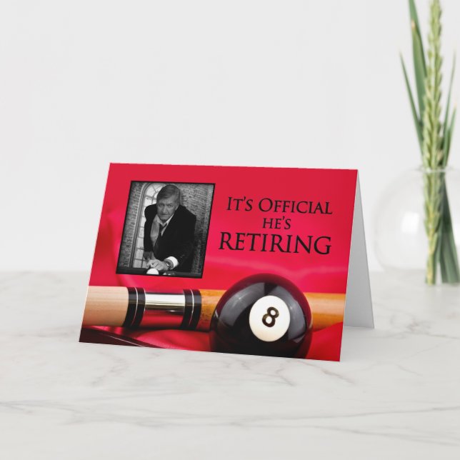 RETIREMENT INVITATION  - BILLIARDS - PHOTO INSERT (Front)