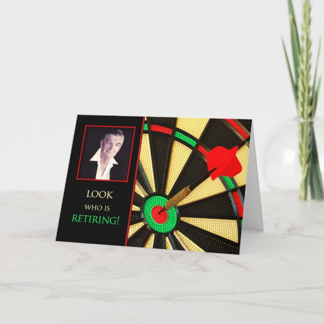 RETIREMENT INVITATION - DART BOARD - PHOTO INSERT (Front)