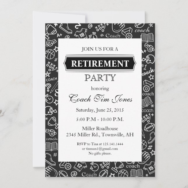 Retirement Invitation for Coach (Front)
