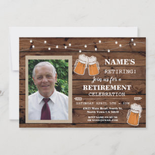 Retirement Invitation Photo Party Beer Invite
