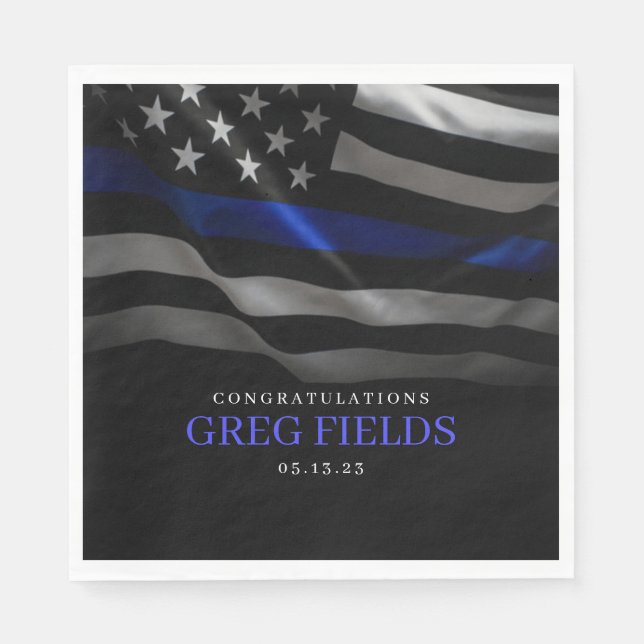  Retirement invite, Police Retirement,  Napkin (Front)