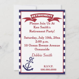 Retirement Invite - Red, White and Blue