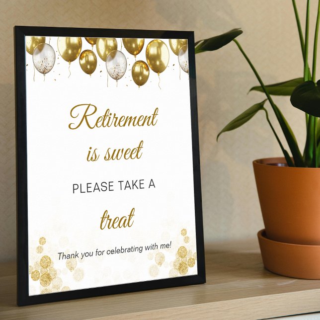 Retirement Is Sweet Retirement Party Favour Sign (Retirement Is Sweet Retirement Party Favor Sign)