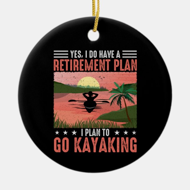Retirement Kayaking Plan Ceramic Tree Decoration (Front)