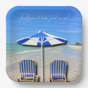 Retirement Looks Good On Us! Sanibel Island Beach Paper Plate