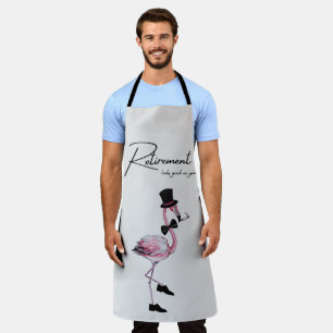 Retirement looks good on you! Dapper Pink Flamingo Apron
