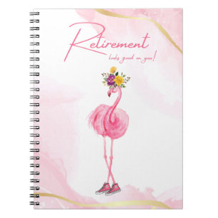 Retirement looks good on you! Flamingo in Sneakers Notebook