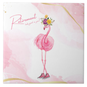 Retirement looks good on you! Flamingo in Sneakers Tile