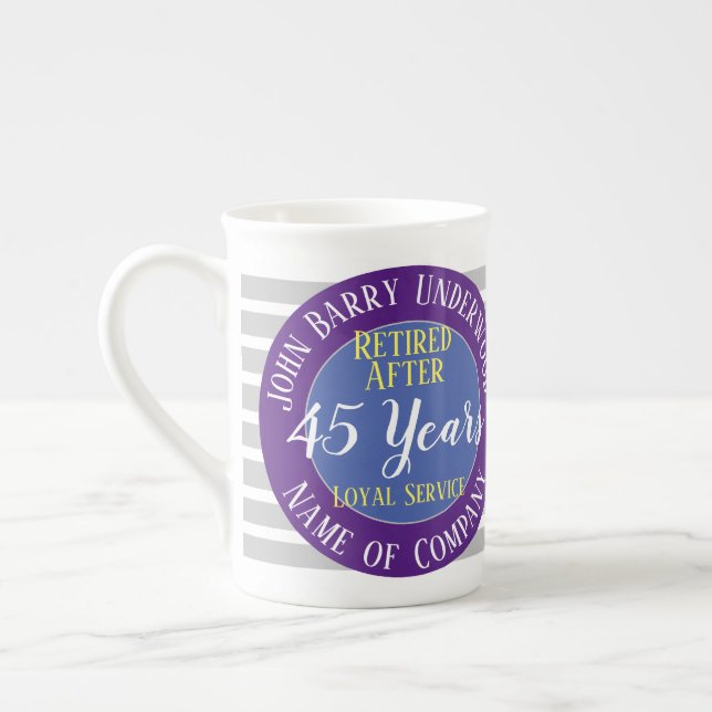 Retirement Loyal Service Commemorative Bone China Mug (Left)