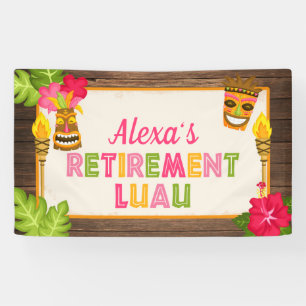 Retirement Luau Banner - Pink