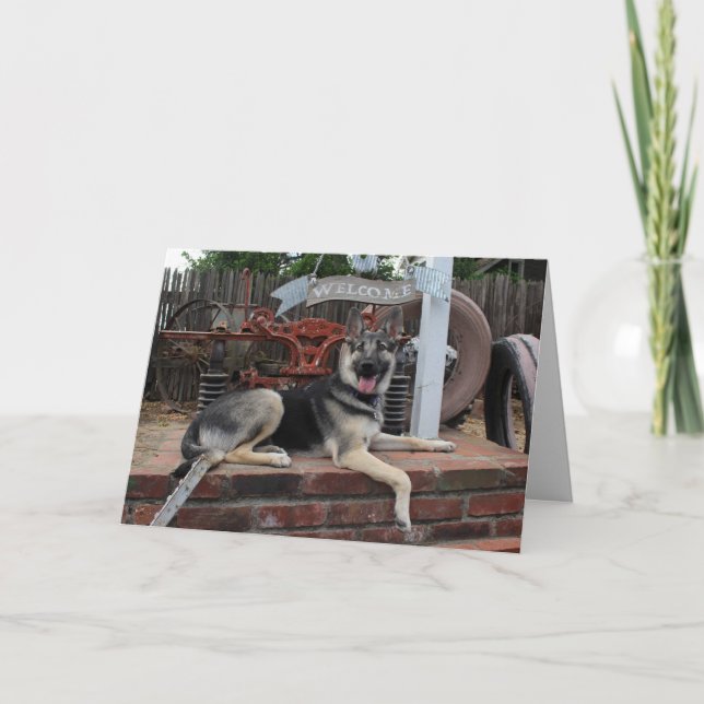 Retirement Lucky Dog German Shepherd Card (Front)
