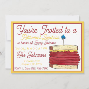 Retirement Luncheon Lunch Pastrami Sandwich Deli Invitation