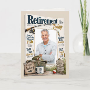 Retirement Magazine Cover with Custom Photo Card
