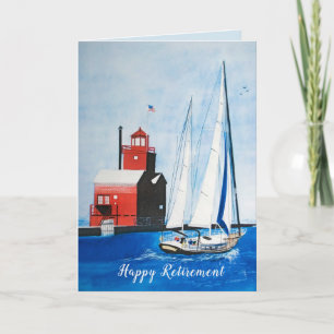 Retirement Michigan Lighthouse Card