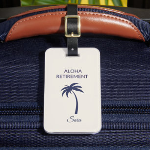 Retirement Monogrammed Beach Holiday Travel  Luggage Tag