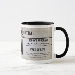 RETIREMENT MUG - PHOTO INSERT - NEWSPAPER