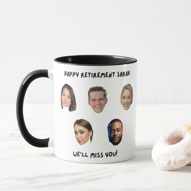 Retirement Mugs, Funny Happy Retirement Mug (With Donut)
