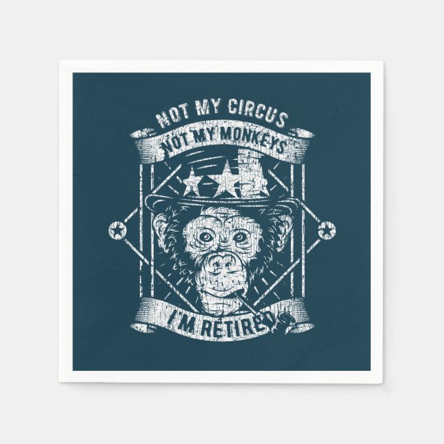 Retirement Napkins Retired Retiree Pensioner  (Front)