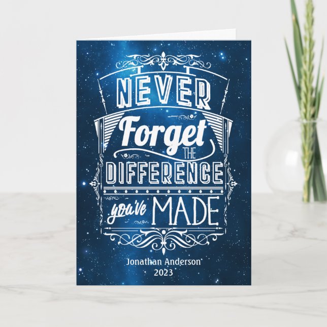 Retirement Never Forget Blue Space Card (Front)