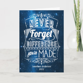 Retirement Never Forget Blue Space Card