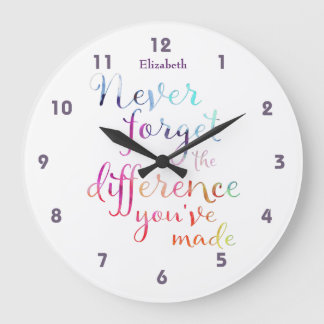 Retirement Never Forget The Difference You Made Large Clock
