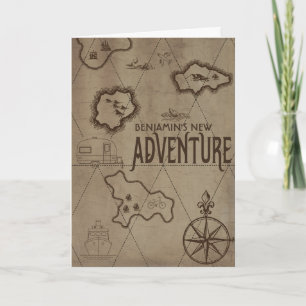 Retirement New Adventure Map Congratulations Card