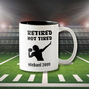 Retirement not Tired American Football Player Two-Tone Coffee Mug