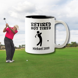 Retirement not Tired Golf Player Two-Tone Coffee Mug
