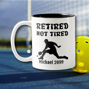 Retirement not Tired Pickleball Player Two-Tone Coffee Mug