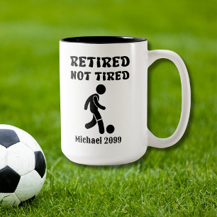 Retirement not Tired Soccer Player Two-Tone Coffee Mug