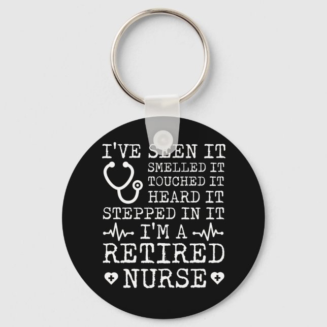 Retirement Nurse Seen Smelled Touched Key Ring (Front)