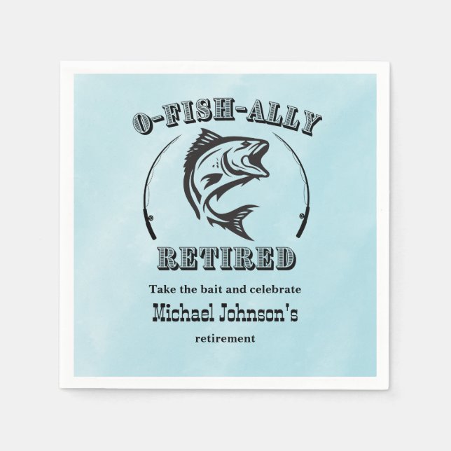 Retirement O-fish-ally retired funny fishing Napkin (Front)
