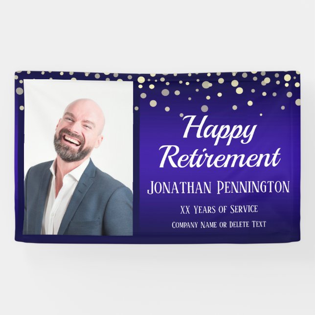 Retirement One Photo confetti Banner (Horizontal)