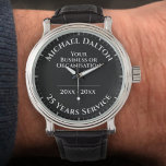 Retirement or Long Service Award Watch<br><div class="desc">A watch to commemorate a Retirement or Long Service. Personalise to include name,  company or organisation,  and dates. Unique memento of a special achievement. Retirement or Long Service wristwatch.</div>