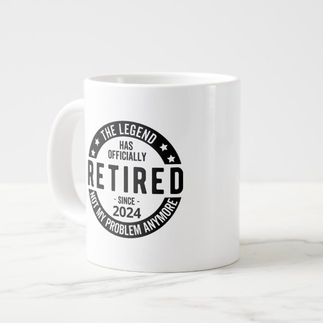retirement party, 2024 retirement, retirement plan large coffee mug (Front Left)