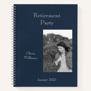 Retirement Party Add Photo Choose Colour Notebook