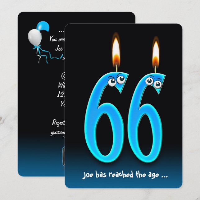 Retirement Party at age 66 Invite (Front/Back)