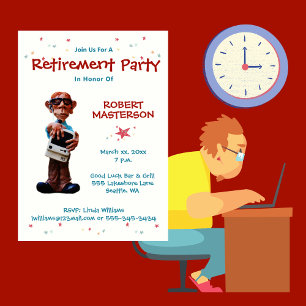 Retirement Party Celebration Funny Computer Geek Invitation