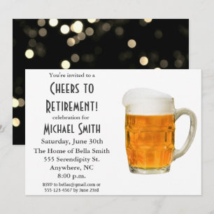 Retirement Party Cheers Beer Modern Celebration Invitation