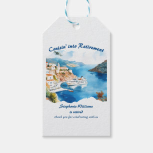 Retirement Party Cruising Destination Greece  Gift Tags
