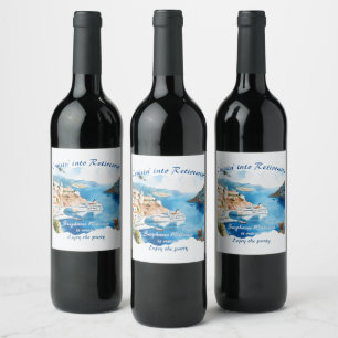 Retirement Party Cruising Destination Greece Wine Label