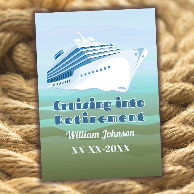 Retirement Party Cruising into Retirement Nautical Invitation (Creator Uploaded)