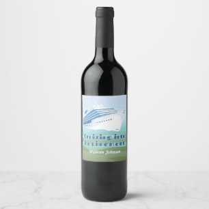 Retirement Party Cruising into Retirement Nautical Wine Label