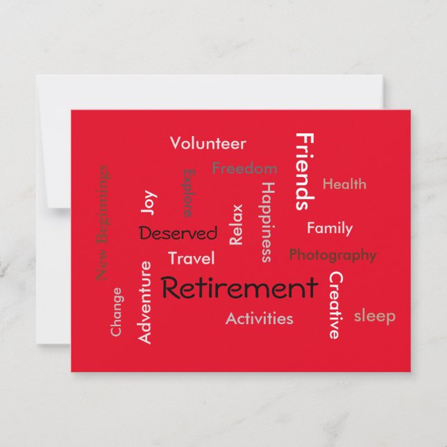 Retirement party:(customise words/ invitations (Front)