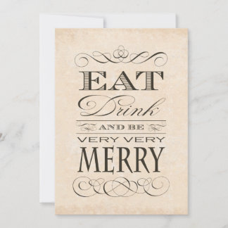 Retirement Party: Eat Drink and be Very Very Merry Invitation