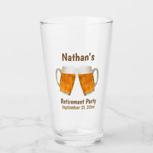 Retirement Party Favour Beer Cheers Custom Glass
